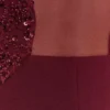 Angelique Beaded Crepe Maxi Dress – Wine Angelique Beaded Crepe Maxi Dress – Wine