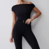 Anh One Shoulder Modal Jumpsuit – Black