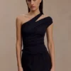 Anna One Shoulder Modal Top – Black Anna One Shoulder Modal Top – Black