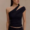 Anna One Shoulder Modal Top – Black Anna One Shoulder Modal Top – Black