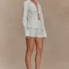 Annalee Cotton Beaded Tie Shirt – White Annalee Cotton Beaded Tie Shirt – White