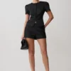 Anne Satin Mini Short – Black