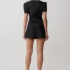 Anne Satin Mini Short – Black