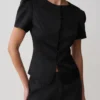 Anne Satin Mini Short – Black