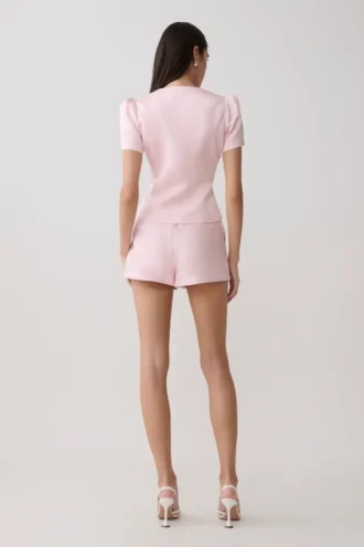 Anne Satin Mini Short – Pale Pink