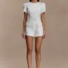 Anne Satin Mini Short – White Anne Satin Mini Short – White