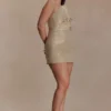 Annette Linen Mini Dress – Gold Annette Linen Mini Dress – Gold