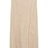 Annie Linen Frayed Midi Skirt – Natural