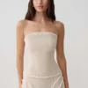 Annie Strapless Tie Back Linen Top – Natural Annie Strapless Tie Back Linen Top – Natural