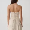 Annie Strapless Tie Back Linen Top – Natural Annie Strapless Tie Back Linen Top – Natural