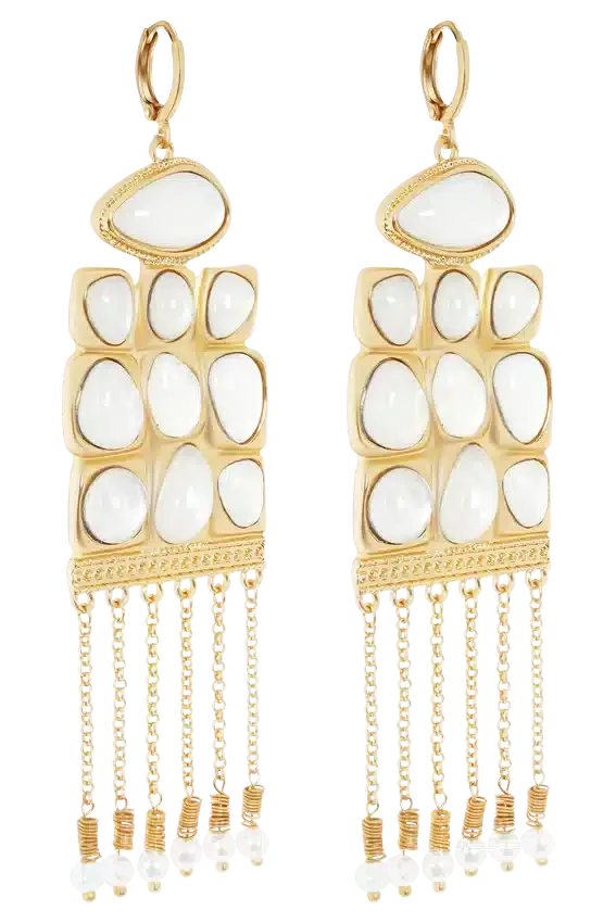 Annika Horizontal Resin Drop Earrings – Gold Annika Horizontal Resin Drop Earrings – Gold