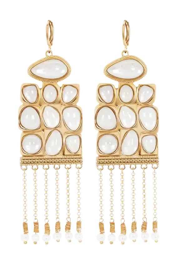 Annika Horizontal Resin Drop Earrings – Gold Annika Horizontal Resin Drop Earrings – Gold