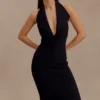 Annita Crepe Halter Midi Dress – Black Annita Crepe Halter Midi Dress – Black