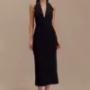 Annita Crepe Halter Midi Dress – Black Annita Crepe Halter Midi Dress – Black