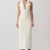 Annita Crepe Halter Midi Dress – Ivory Annita Crepe Halter Midi Dress – Ivory