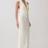 Annita Crepe Halter Midi Dress – Ivory Annita Crepe Halter Midi Dress – Ivory