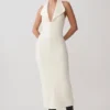 Annita Crepe Halter Midi Dress – Ivory Annita Crepe Halter Midi Dress – Ivory