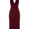 Annita Crepe Halter Midi Dress – Merlot