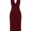 Annita Crepe Halter Midi Dress – Merlot