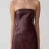 Anouk Faux Leather Strapless Mini Dress – Merlot Anouk Faux Leather Strapless Mini Dress – Merlot