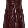 Anouk Faux Leather Strapless Mini Dress – Merlot Anouk Faux Leather Strapless Mini Dress – Merlot