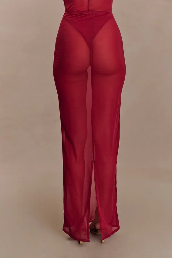 Aoife Mesh Maxi Skirt – Raspberry Aoife Mesh Maxi Skirt – Raspberry