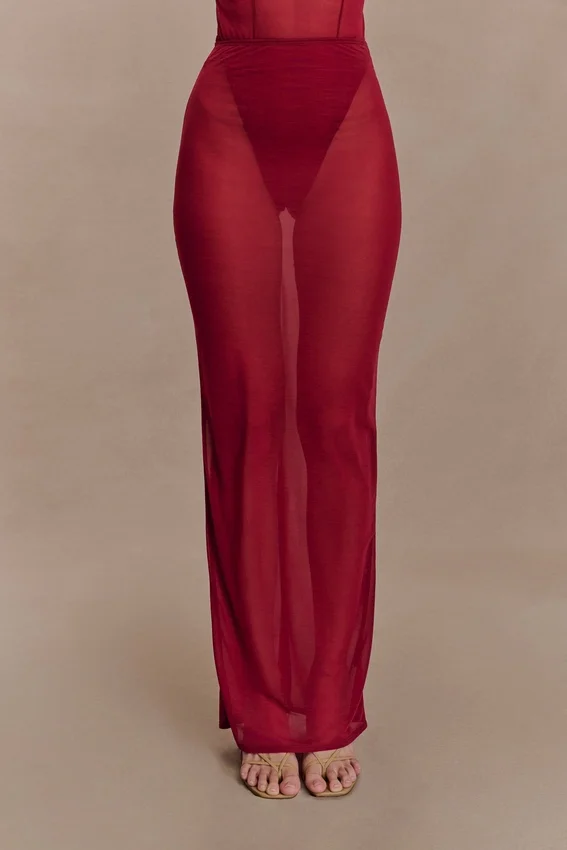 Aoife Mesh Maxi Skirt – Raspberry Aoife Mesh Maxi Skirt – Raspberry