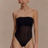 Aoife Strapless Mesh Bodysuit – Black Aoife Strapless Mesh Bodysuit – Black