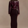 Archie Croc Faux Leather Cropped Jacket – Burgundy