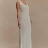 Ari Tape Yarn Knit Maxi Dress – White Ari Tape Yarn Knit Maxi Dress – White