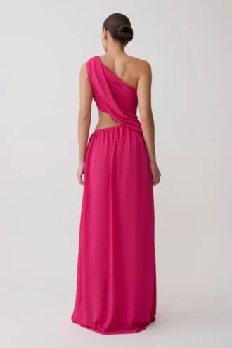 Aria Chiffon Cut Out Maxi Dress – Fuchsia