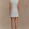 Ariana Pleated Neck Mini Dress – Ivory Ariana Pleated Neck Mini Dress – Ivory