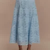 Arla Broderie Midi Skirt – Pale Cornflower Blue Arla Broderie Midi Skirt – Pale Cornflower Blue