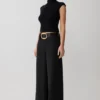 Arlo Wide Leg Suiting Trouser – Black