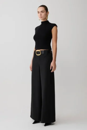 Arlo Wide Leg Suiting Trouser – Black