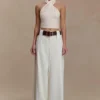 Arlo Wide Leg Suiting Trouser – Ivory