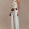 Arlo Wide Leg Suiting Trouser – Ivory