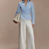 Arlo Wide Leg Suiting Trouser – Ivory