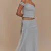 Arna Mesh Maxi Skirt – Pale Blue Arna Mesh Maxi Skirt – Pale Blue