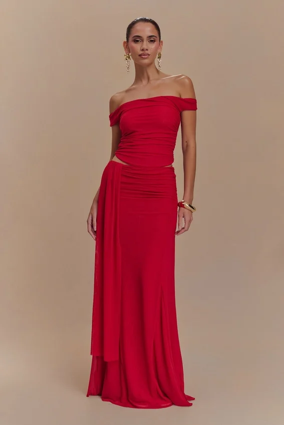 Arna Mesh Maxi Skirt – Ruby Arna Mesh Maxi Skirt – Ruby