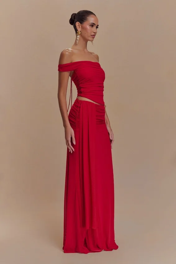 Arna Mesh Maxi Skirt – Ruby Arna Mesh Maxi Skirt – Ruby