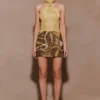 Asher Hand Beaded Abstract Mini Skirt – Gold Asher Hand Beaded Abstract Mini Skirt – Gold