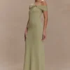 Ashford Asymmetrical Slinky Maxi Dress – Sage Ashford Asymmetrical Slinky Maxi Dress – Sage