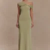 Ashford Asymmetrical Slinky Maxi Dress – Sage Ashford Asymmetrical Slinky Maxi Dress – Sage