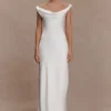 Ashley Cowl Neck Lace And Satin Maxi Dress – Ivory Ashley Cowl Neck Lace And Satin Maxi Dress – Ivory