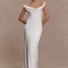 Ashley Cowl Neck Lace And Satin Maxi Dress – Ivory Ashley Cowl Neck Lace And Satin Maxi Dress – Ivory