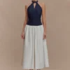 Ashwin Denim Cotton Midi Dress – Indigo Blue