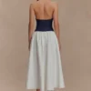 Ashwin Denim Cotton Midi Dress – Indigo Blue