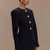 Asia Mixed Button Blazer – Black Asia Mixed Button Blazer – Black