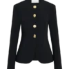 Asia Mixed Button Blazer – Black Asia Mixed Button Blazer – Black